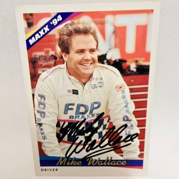 Vintage Nascar Trading Card Autographed Mike Wallace Rare Insert Maxx Racing 94 - Picture 1 of 13